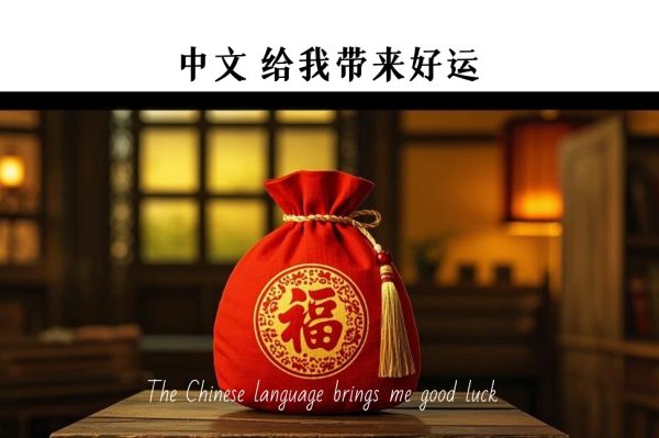 “The Chinese language brings me good luck”Postcard